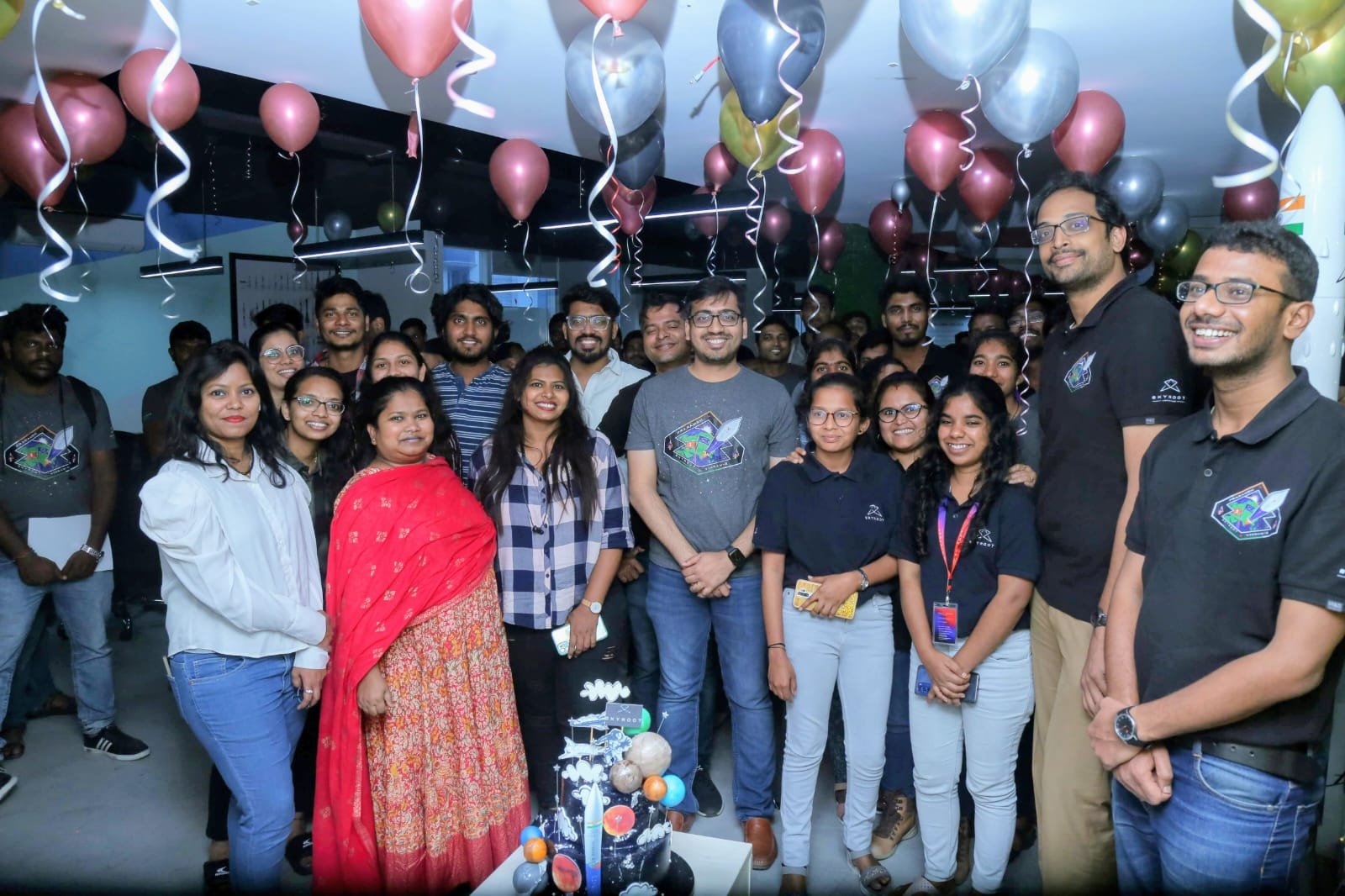 The Hive Space and Skyroot Aerospace teams celebrating together